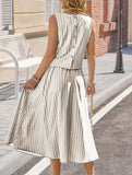 Stripe Tank A Line Skirt Set_CWSTB01269