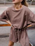 Casual Comfort Drawstring Set – Soft Stretch 2-Piece Outfit