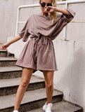 Casual Comfort Drawstring Set – Soft Stretch 2-Piece Outfit