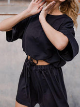 Casual Comfort Drawstring Set – Soft Stretch 2-Piece Outfit