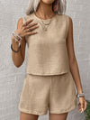 Solid color tank shorts fashion two-piece set