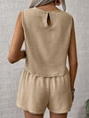 Solid color tank shorts fashion two-piece set