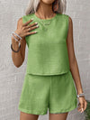 Solid color tank shorts fashion two-piece set