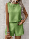 Solid color tank shorts fashion two-piece set