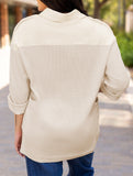 Oversize waffle-weave sweatshirt for women