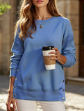 Split loose sleeve sweatshirt to cover fat