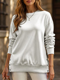 Split loose sleeve sweatshirt to cover fat