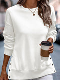 Split loose sleeve sweatshirt to cover fat