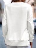 Split loose sleeve sweatshirt to cover fat