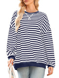 Striped Print Loose Sweatshirt
