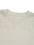 Long-sleeved texture embroidered patchwork top