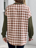 Plaid Patchwork Crew Neck Pullover Sweatshirt