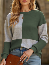 Women's round neck textured hoodie