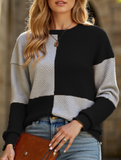 Women's round neck textured hoodie