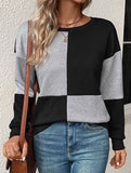 Women's round neck textured hoodie