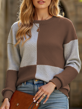 Women's round neck textured hoodie