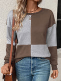 Women's round neck textured hoodie