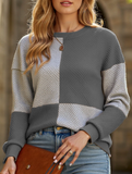 Women's round neck textured hoodie