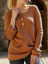 Long-sleeved base layer button-down sweater