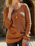 Long-sleeved base layer button-down sweater