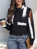 Stand-collar work shirt top
