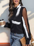 Stand-collar work shirt top
