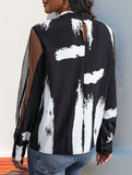 Stand-collar work shirt top