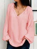 Casual V-neck long-sleeved shirt