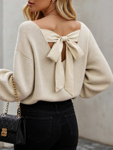 Casual loose v-neck solid color sweater