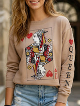 Casual printed loose long-sleeved sweatshirt