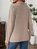 V-neck loose-fitting long-sleeved T-shirt top