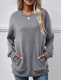 Loose crew neck fleece sweatshirt