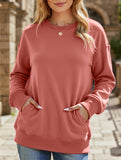 Loose crew neck fleece sweatshirt