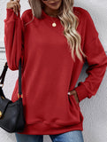 Loose crew neck fleece sweatshirt
