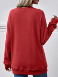 Loose crew neck fleece sweatshirt