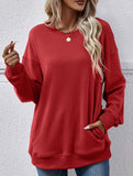 Loose crew neck fleece sweatshirt