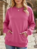 Loose crew neck fleece sweatshirt