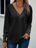 Button-down lace embroidered shirt