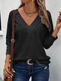 Button-down lace embroidered shirt