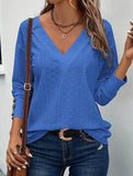 Button-down lace embroidered shirt