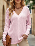 Button-down lace embroidered shirt