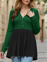 V-Neck Button-Down Tunic