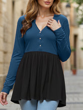 V-Neck Button-Down Tunic