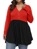 V-Neck Button-Down Tunic