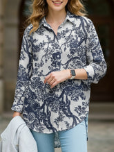 Digital Printed Casual Irregular Shirt