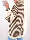 Striped loose casual sweatshirt