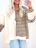 Striped loose casual sweatshirt