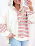Striped loose casual sweatshirt
