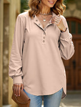 Long-sleeved fashionable concealed button shirt