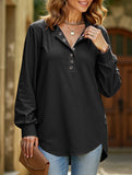Long-sleeved fashionable concealed button shirt